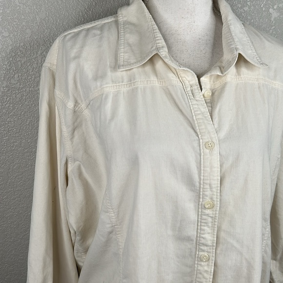 Woolrich Cream Corduroy Long Sleeve Button Down Classic Top Size 2XL - Picture 2 of 7